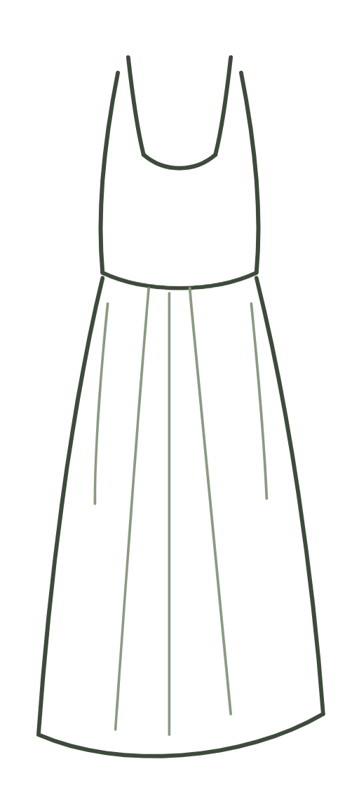 Croqui de vestido longo esporte fino